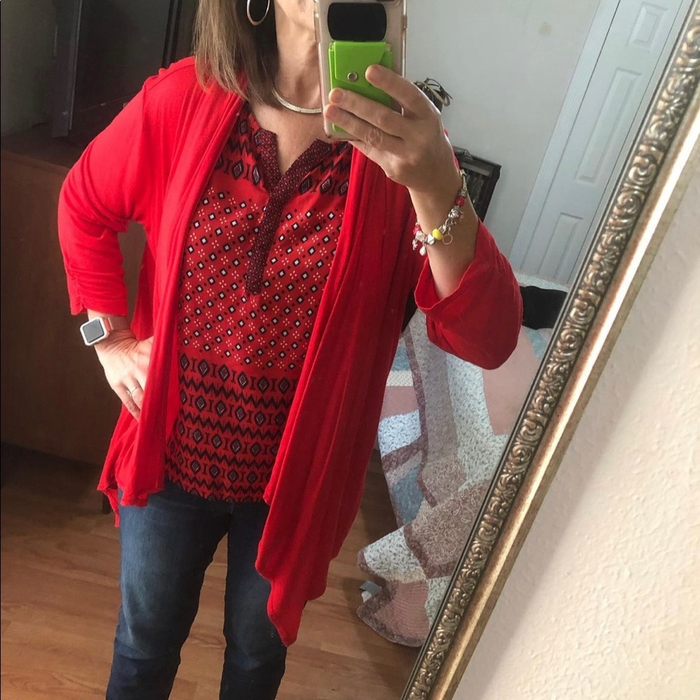 Ladies XL I.N.Studio red lightweight kimono